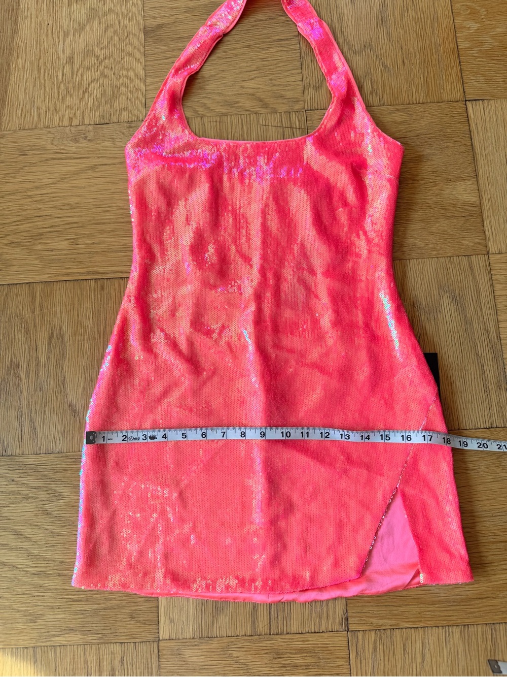 NWT Lulus Shimmering Sweetie Hot Pink
Sequin Halter Bodycon Mini Dress - Picture 9 of 12